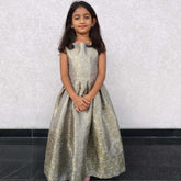 Grey Banaras brocade frock